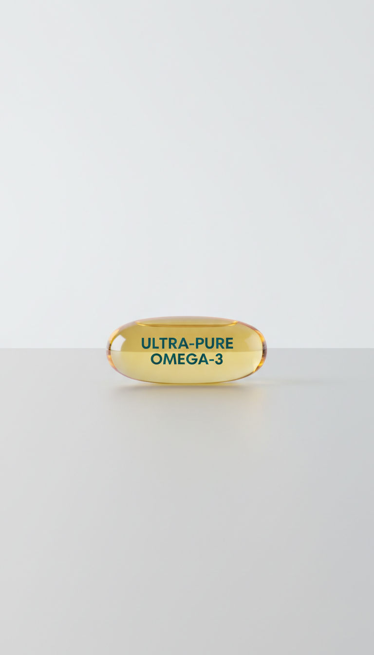 Ultra-pure omega-3 softgels for heart health