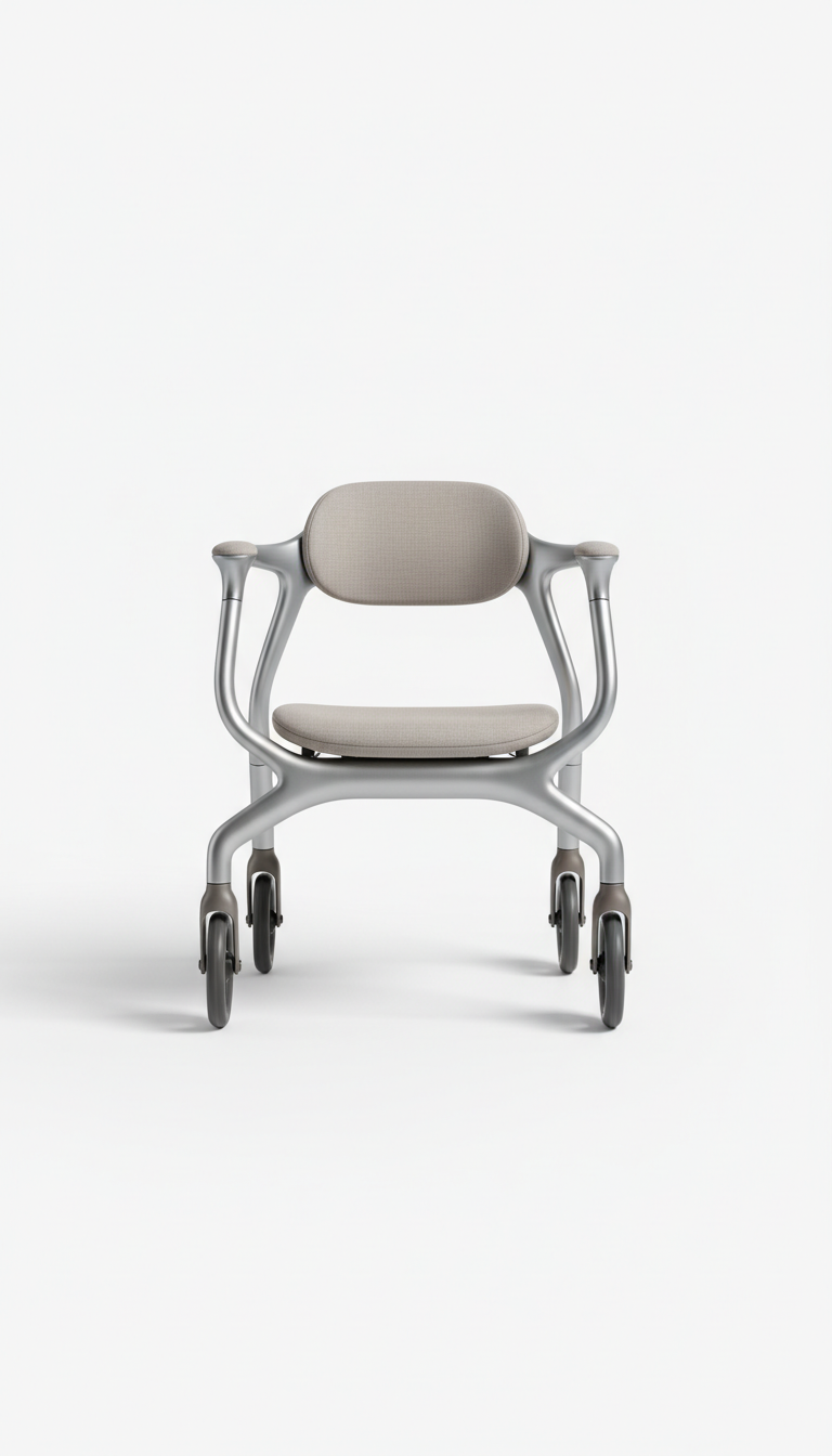 Mobility aid with brushed metal accents